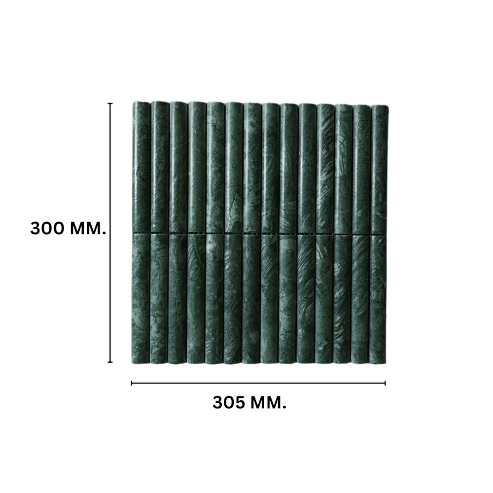 โมเสคหินธรรมชาติ TIMELESS TILES รุ่น LUNE 30.5X30 ซม. สีเขียว FLORAL GREEN โมเสกแท่งทรงโค้งครึ่งวงกลม_1